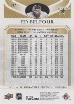 2020-21 SP Signature Edition Legends - Gold Foil #317 Ed Belfour Back