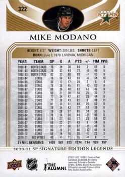 2020-21 SP Signature Edition Legends - Gold Foil #322 Mike Modano Back