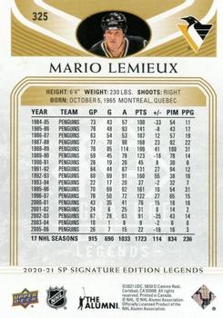 2020-21 SP Signature Edition Legends - Gold Foil #325 Mario Lemieux Back