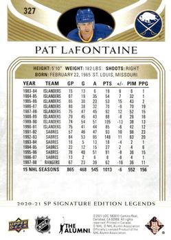 2020-21 SP Signature Edition Legends - Gold Foil #327 Pat LaFontaine Back