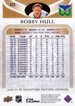 2020-21 SP Signature Edition Legends - Gold Foil #333 Bobby Hull Back