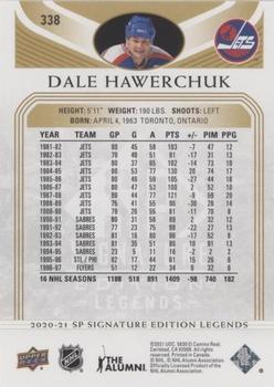 2020-21 SP Signature Edition Legends - Gold Foil #338 Dale Hawerchuk Back