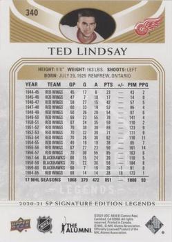 2020-21 SP Signature Edition Legends - Gold Foil #340 Ted Lindsay Back