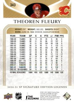 2020-21 SP Signature Edition Legends - Gold Foil #343 Theoren Fleury Back
