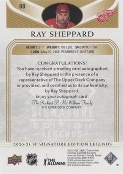 2020-21 SP Signature Edition Legends - Gold Spectrum Foil Autographs #88 Ray Sheppard Back