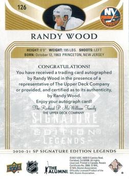 2020-21 SP Signature Edition Legends - Gold Spectrum Foil Autographs #126 Randy Wood Back