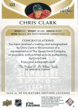 2020-21 SP Signature Edition Legends - Gold Spectrum Foil Autographs #133 Chris Clark Back