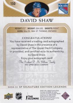 2020-21 SP Signature Edition Legends - Gold Spectrum Foil Autographs #150 David Shaw Back