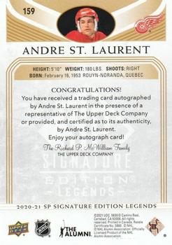 2020-21 SP Signature Edition Legends - Gold Spectrum Foil Autographs #159 Andre St. Laurent Back