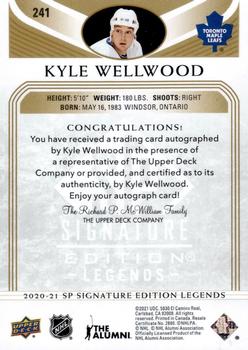 2020-21 SP Signature Edition Legends - Gold Spectrum Foil Autographs #241 Kyle Wellwood Back