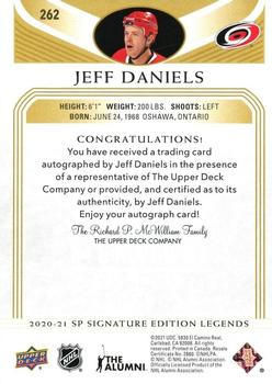 2020-21 SP Signature Edition Legends - Gold Spectrum Foil Autographs #262 Jeff Daniels Back