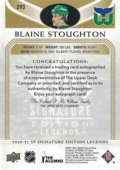 2020-21 SP Signature Edition Legends - Gold Spectrum Foil Autographs #293 Blaine Stoughton Back