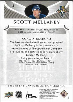 2020-21 SP Signature Edition Legends - Black #4 Scott Mellanby Back