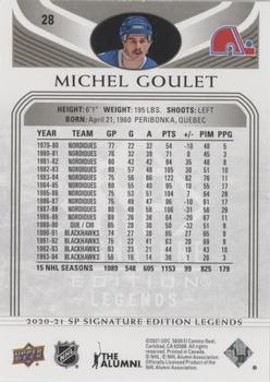 2020-21 SP Signature Edition Legends - Black #28 Michel Goulet Back
