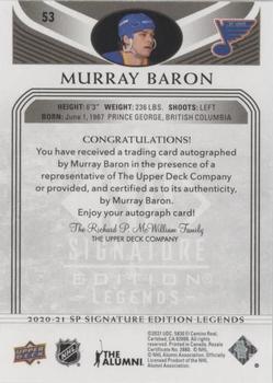 2020-21 SP Signature Edition Legends - Black #53 Murray Baron Back
