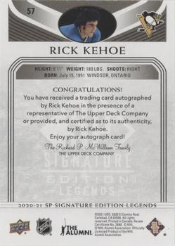 2020-21 SP Signature Edition Legends - Black #57 Rick Kehoe Back