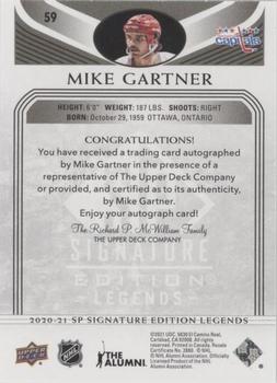 2020-21 SP Signature Edition Legends - Black #59 Mike Gartner Back