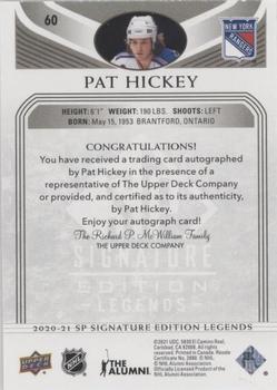 2020-21 SP Signature Edition Legends - Black #60 Pat Hickey Back
