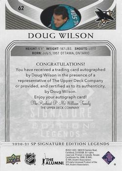 2020-21 SP Signature Edition Legends - Black #62 Doug Wilson Back