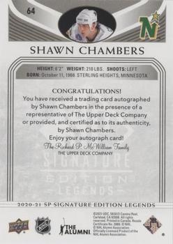 2020-21 SP Signature Edition Legends - Black #64 Shawn Chambers Back