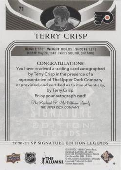 2020-21 SP Signature Edition Legends - Black #71 Terry Crisp Back