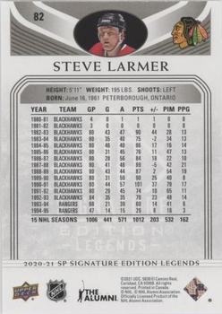 2020-21 SP Signature Edition Legends - Black #82 Steve Larmer Back