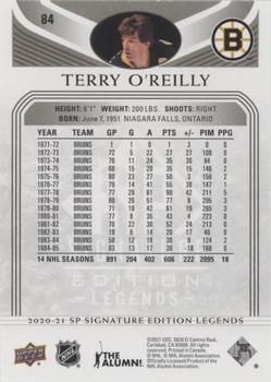 2020-21 SP Signature Edition Legends - Black #84 Terry O'Reilly Back