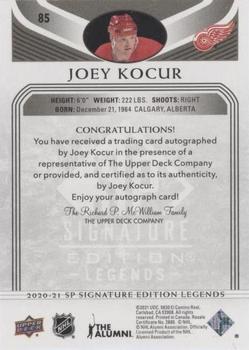 2020-21 SP Signature Edition Legends - Black #85 Joey Kocur Back