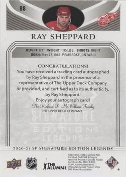 2020-21 SP Signature Edition Legends - Black #88 Ray Sheppard Back