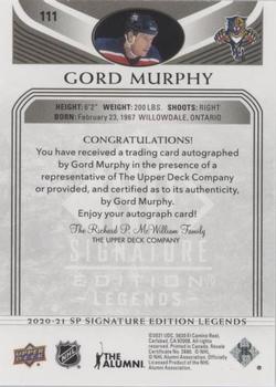 2020-21 SP Signature Edition Legends - Black #111 Gord Murphy Back