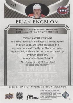 2020-21 SP Signature Edition Legends - Black #121 Brian Engblom Back