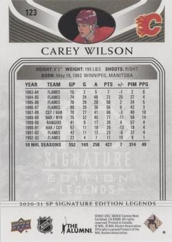 2020-21 SP Signature Edition Legends - Black #123 Carey Wilson Back