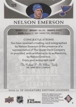 2020-21 SP Signature Edition Legends - Black #125 Nelson Emerson Back