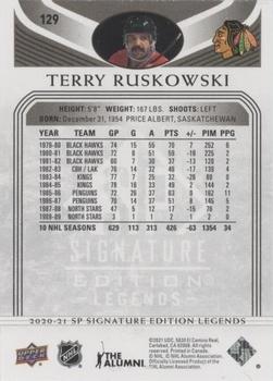 2020-21 SP Signature Edition Legends - Black #129 Terry Ruskowski Back