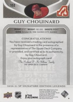 2020-21 SP Signature Edition Legends - Black #152 Guy Chouinard Back