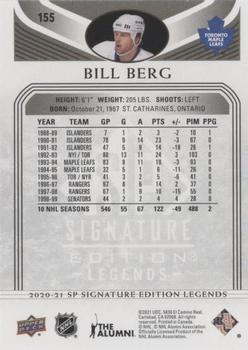 2020-21 SP Signature Edition Legends - Black #155 Bill Berg Back