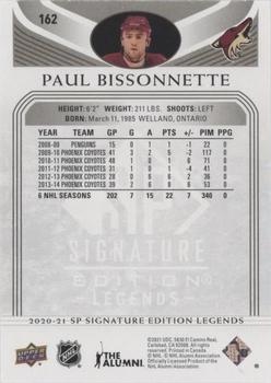 2020-21 SP Signature Edition Legends - Black #162 Paul Bissonnette Back