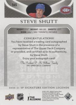 2020-21 SP Signature Edition Legends - Black #165 Steve Shutt Back