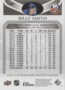 2020-21 SP Signature Edition Legends - Black #169 Billy Smith Back