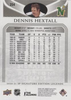 2020-21 SP Signature Edition Legends - Black #254 Dennis Hextall Back