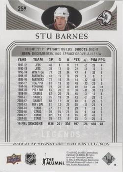 2020-21 SP Signature Edition Legends - Black #259 Stu Barnes Back