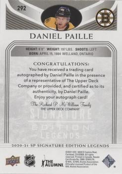 2020-21 SP Signature Edition Legends - Black #292 Daniel Paille Back