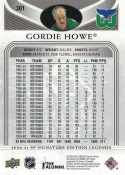 2020-21 SP Signature Edition Legends - Black #301 Gordie Howe Back