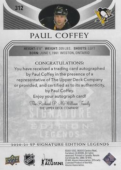 2020-21 SP Signature Edition Legends - Black #312 Paul Coffey Back
