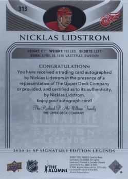 2020-21 SP Signature Edition Legends - Black #313 Nicklas Lidstrom Back