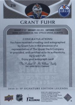 2020-21 SP Signature Edition Legends - Black #316 Grant Fuhr Back