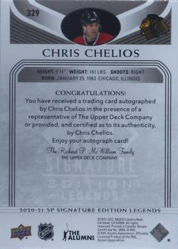 2020-21 SP Signature Edition Legends - Black #329 Chris Chelios Back