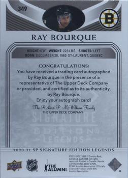 2020-21 SP Signature Edition Legends - Black #349 Ray Bourque Back