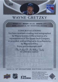 2020-21 SP Signature Edition Legends - Black #350 Wayne Gretzky Back