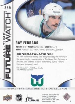 2020-21 SP Signature Edition Legends - Black #359 Ray Ferraro Back